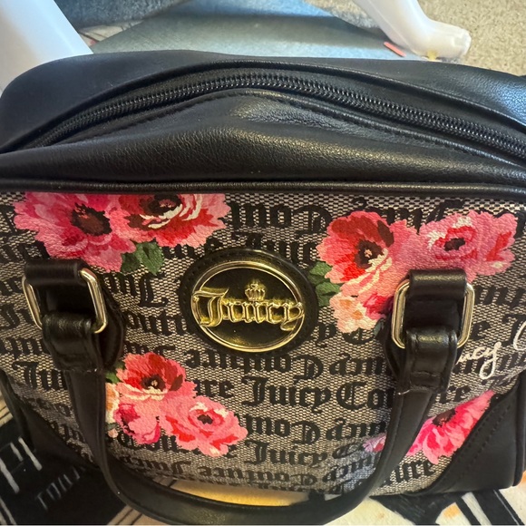 Juicy couture black gray with flowers purse/ handbag - Picture 11 of 16